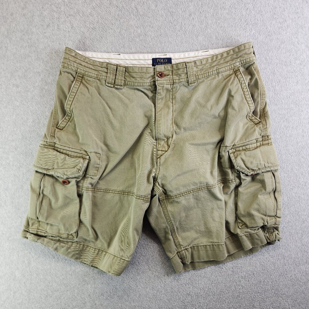Polo Ralph Lauren Shorts Mens 38 Green Heavyweight Thick Utility Tactical Long